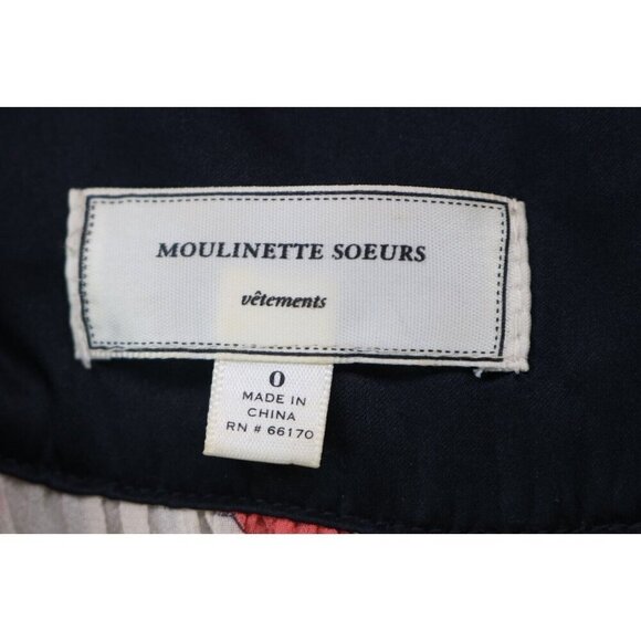 Moulinette Soeurs-Anthropologie Sheer Poppy Dress-Size 0-Satin Trim-100% Silk - Picture 3 of 6